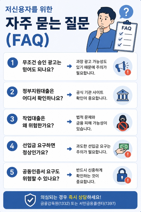 저신용자 광고 대출 FAQ
