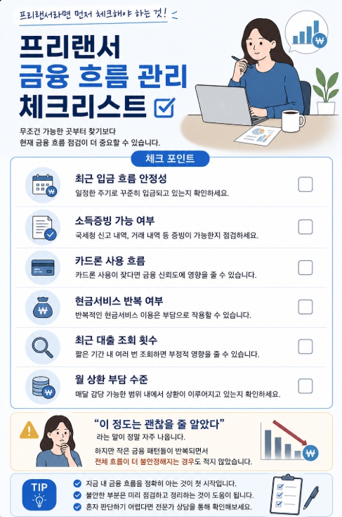 프리랜서 금융 흐름 관리 체크리스트