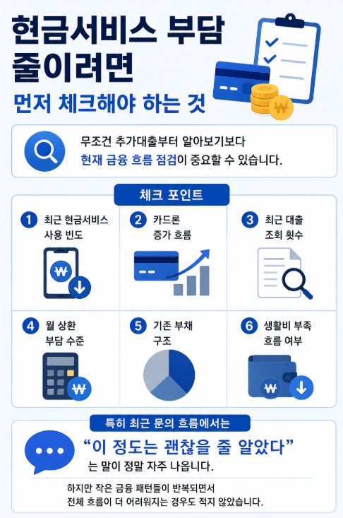 현금서비스 부담 줄이려면
