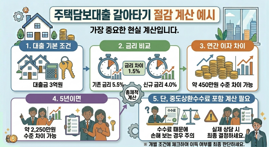 주택담보대출 갈아타기 절감 계산