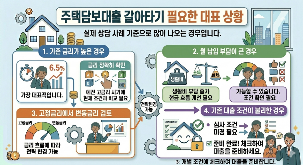 주택담보대출 갈아타기가 필요한 대표 상황