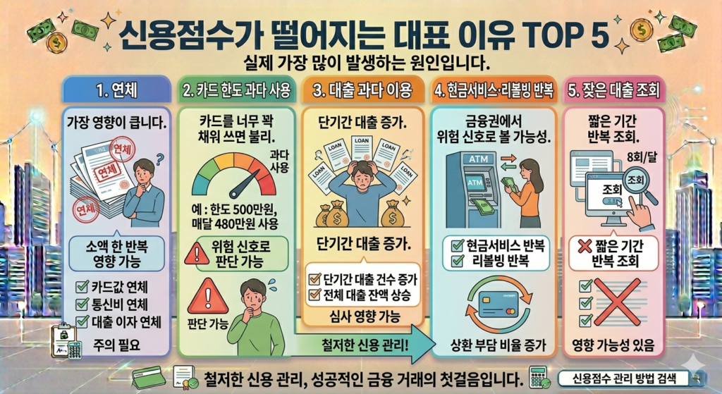 신용점수 떨어지는 이유