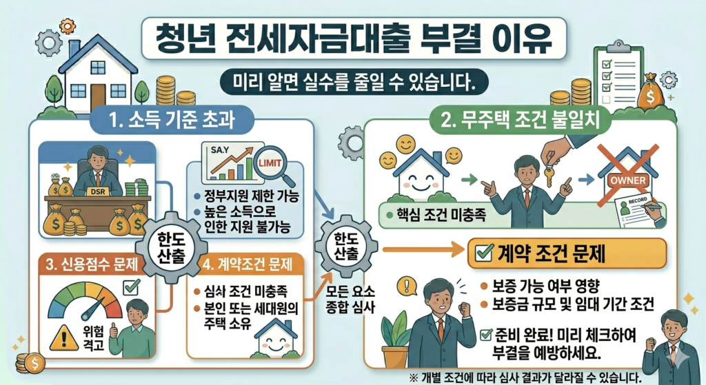 청년 전세자금대출 부결 이유