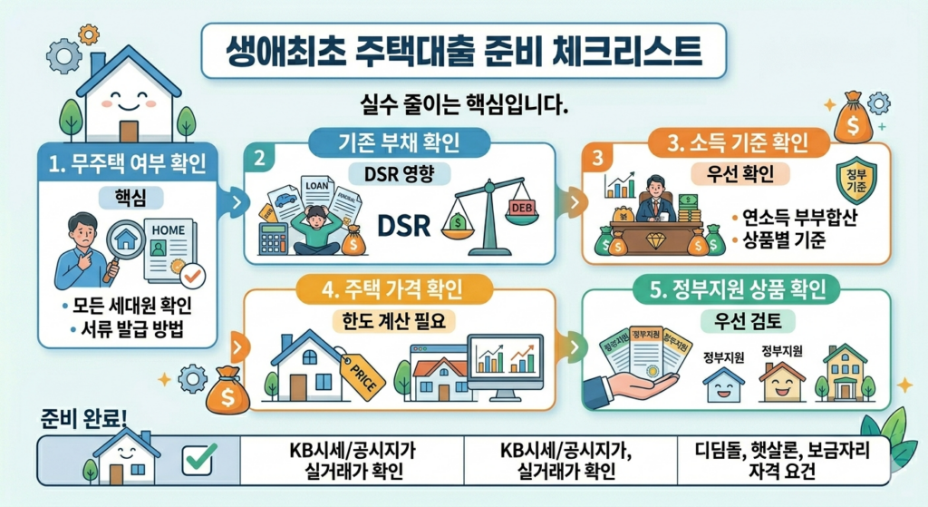 생애최초 주택대출 준비 체크리스트