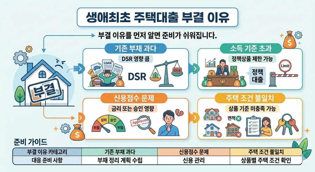 생애최초 주택대출 부결 이유