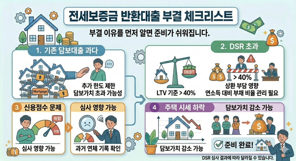전세보증금 반환대출 부결 이유