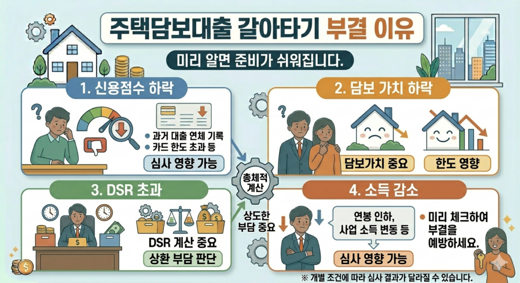 주택담보대출 갈아타기 부결 이유