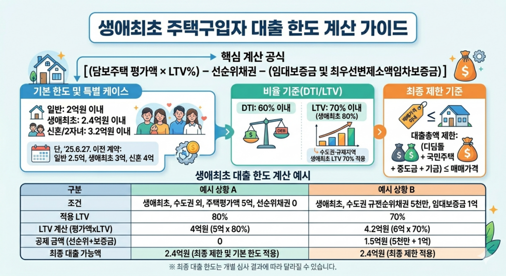생애최초 대출 한도 계산