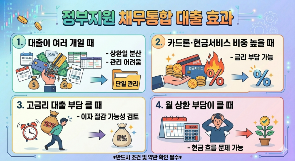 정부지원 채무통합 대출 효과