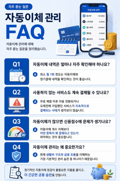자동이체 관리 FAQ