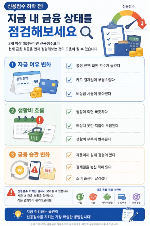 신용점수 하락 전 체크리스트