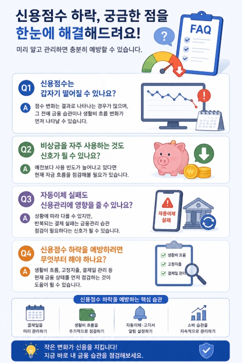 신용점수 하락 FAQ