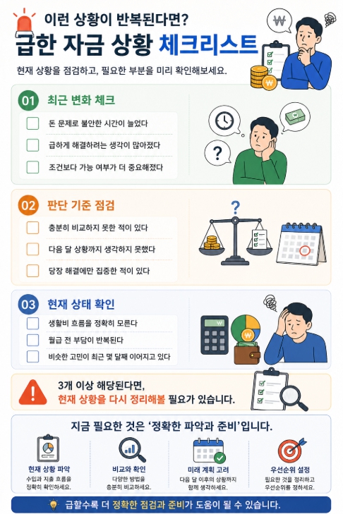 급한 자금 상황 체크리스트