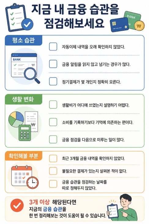 금융 습관 점검 체크리스트