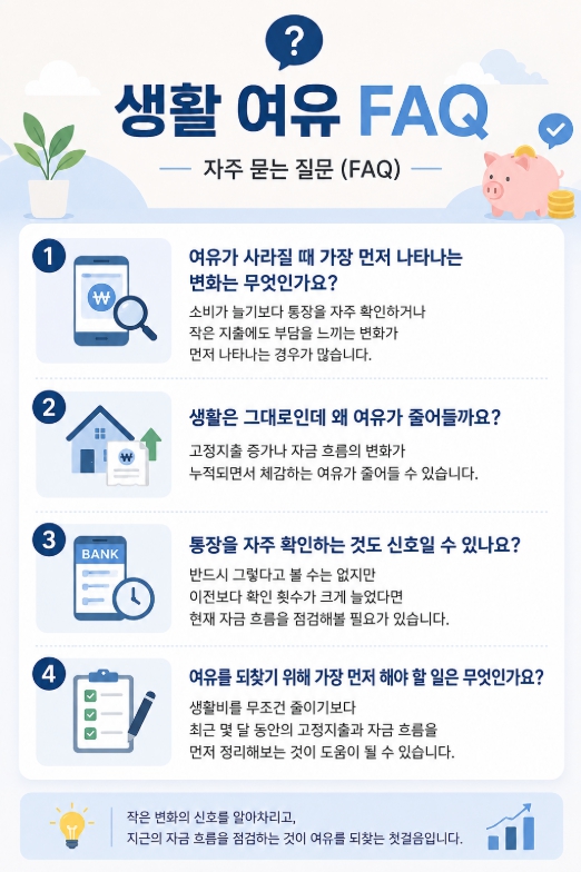 생활 여유 FAQ