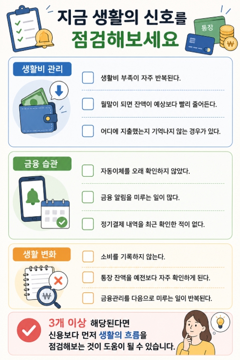 생활 신호 체크리스트