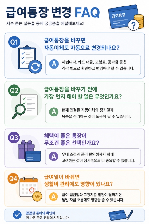 급여통장 변경 FAQ
