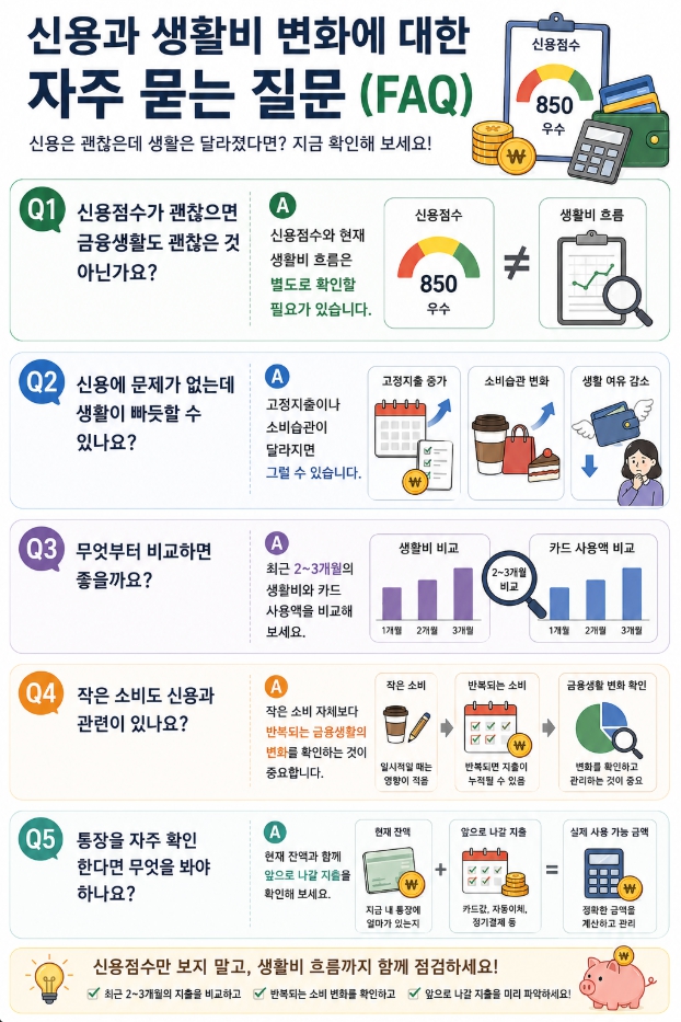 신용과 생활비 변화에 관한 자주 묻는 질문