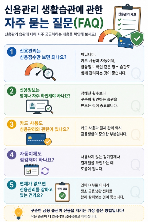 신용관리 생활습관에 관한 자주 묻는 질문