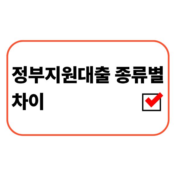 정부지원대출 종류별 지원 대상과 차이를 비교하는 모습