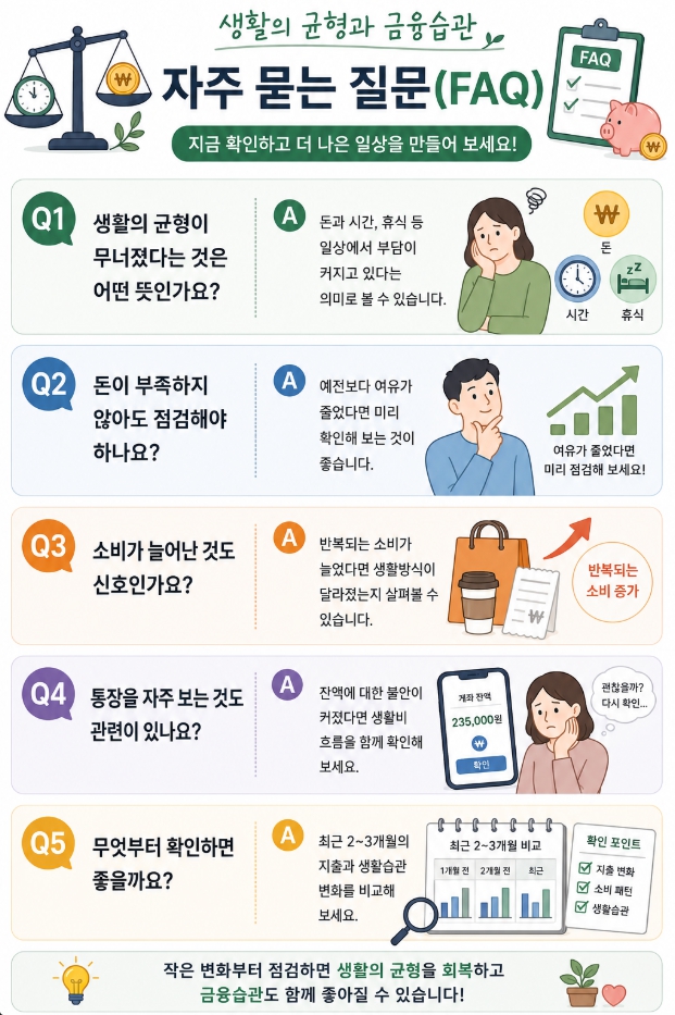 생활의 균형과 금융습관에 관한 자주 묻는 질문