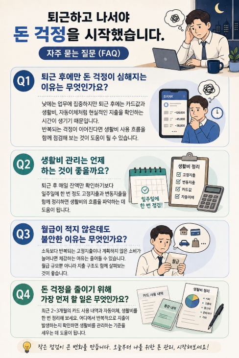 퇴근하고 나서야 돈 걱정을 시작했습니다 FAQ