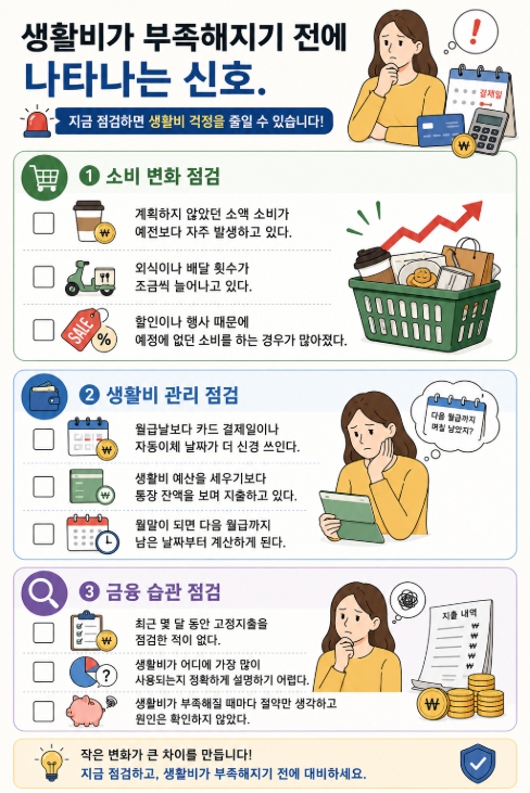 생활비가 부족해지기 전에 나타나는 신호 체크리스트