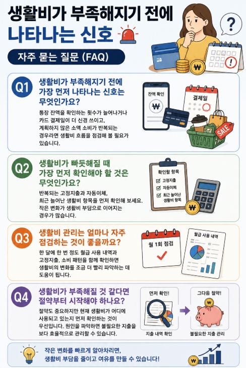 생활비가 부족해지기 전에 나타나는 신호 FAQ