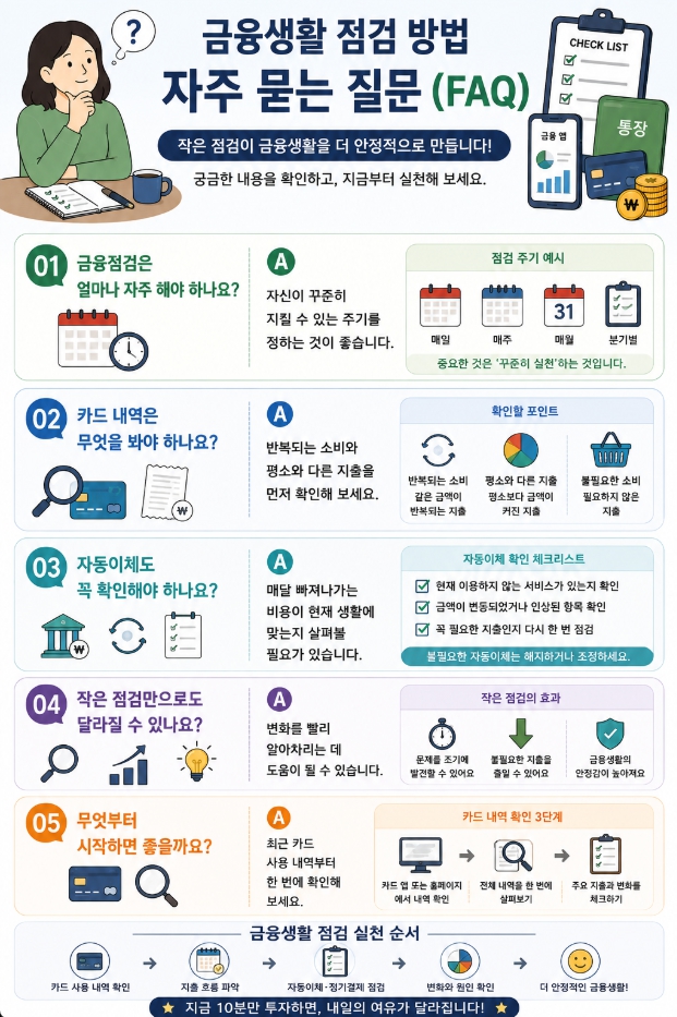 금융생활 점검 방법에 관한 자주 묻는 질문