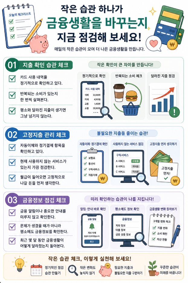 작은 금융습관을 통해 금융생활을 점검하는 체크리스트