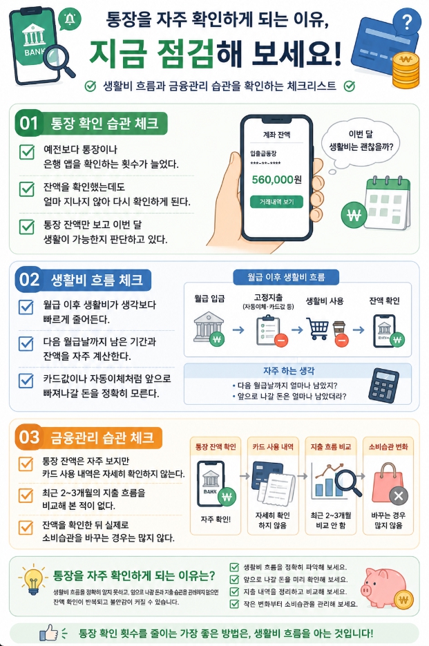 통장을 자주 확인하게 되는 이유와 생활비 흐름을 점검하는 체크리스트