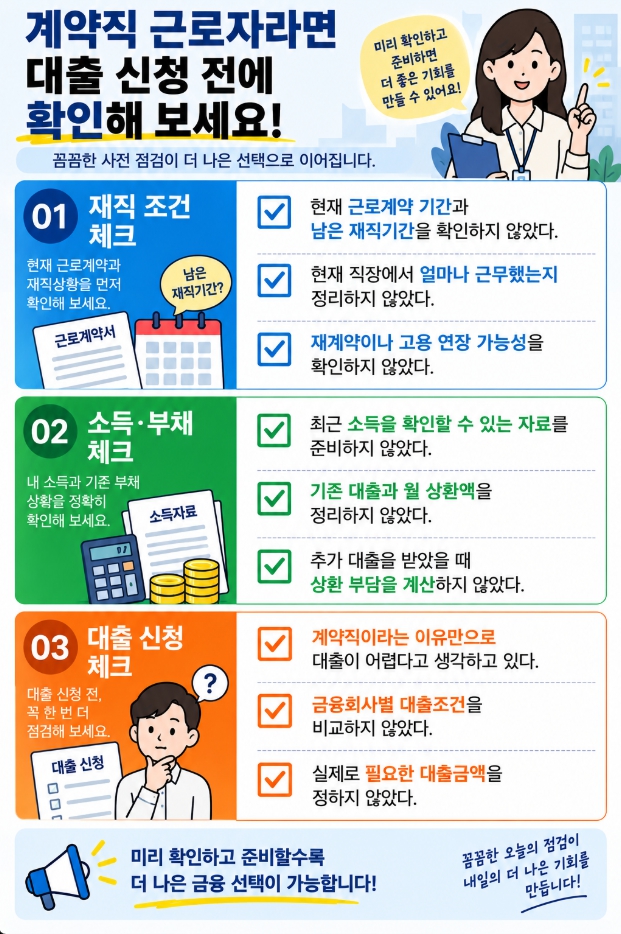 계약직 근로자 대출 신청 전 확인해야 할 체크리스트