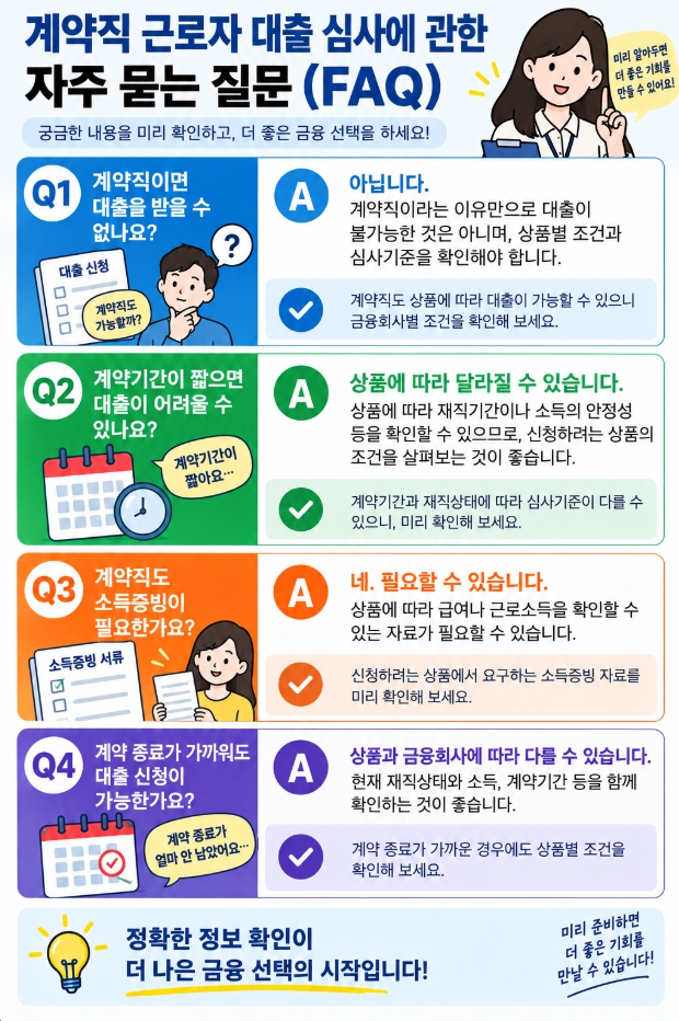 계약직 근로자 대출 심사에 관한 자주 묻는 질문