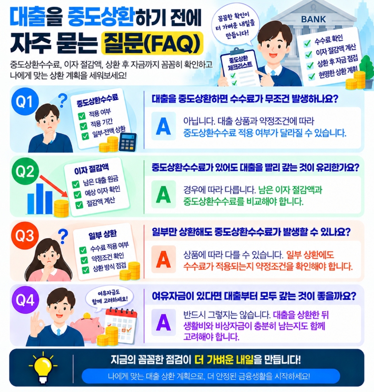 대출 중도상환 비용에 관한 자주 묻는 질문