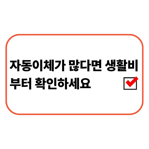 자동이체와 정기결제 내역을 확인하고 실제 생활비를 계산하는 모습