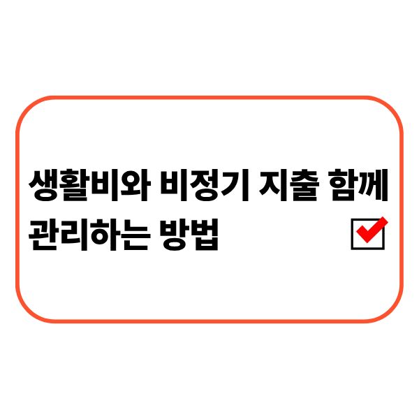 생활비와 비정기 지출을 구분해 관리하는 방법